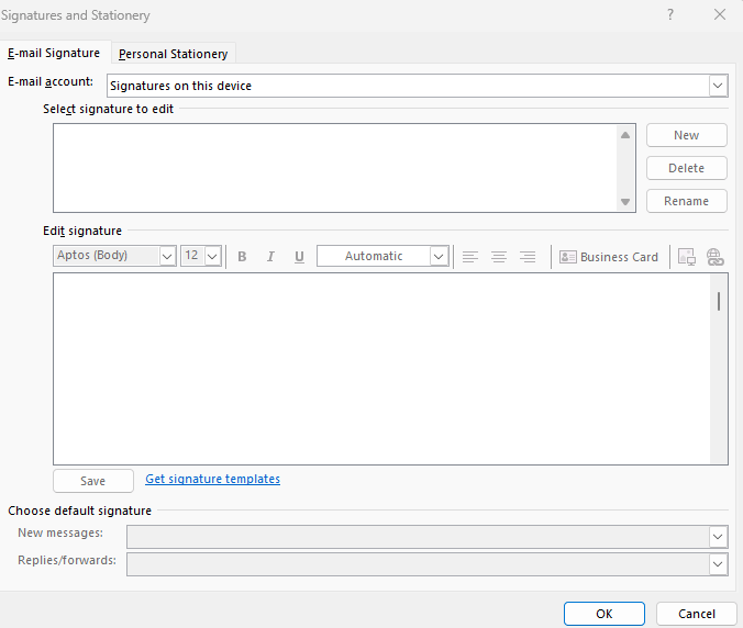 Set a default signature for one email address, and a different default ...