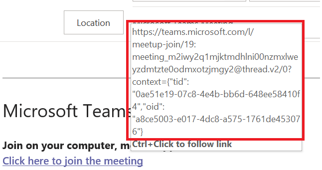 teams url