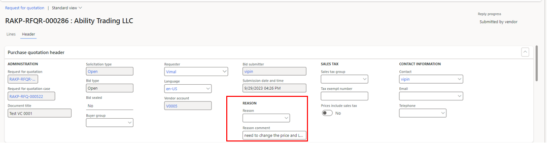 BID return how we can update the comments - Microsoft Q&A