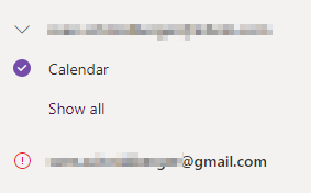 "We are unable to show your personal calendar right now, please try ...