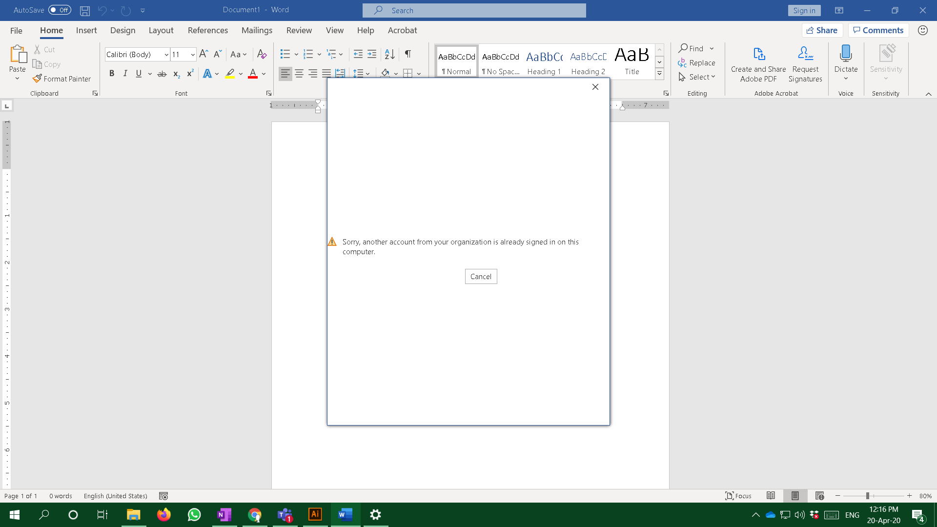 User cannot sign in to office apps on desktop - Microsoft Q&A