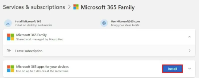 Cannot install Microsoft Office although my husband has Microsoft 365 ...