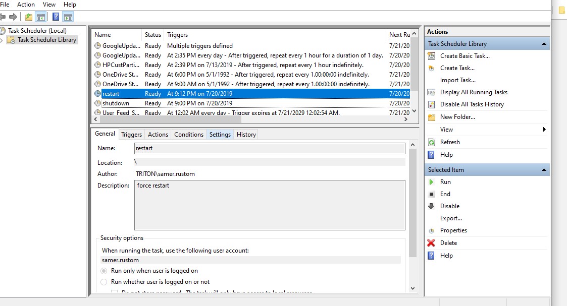 Create task in task scheduler - Microsoft Q&A