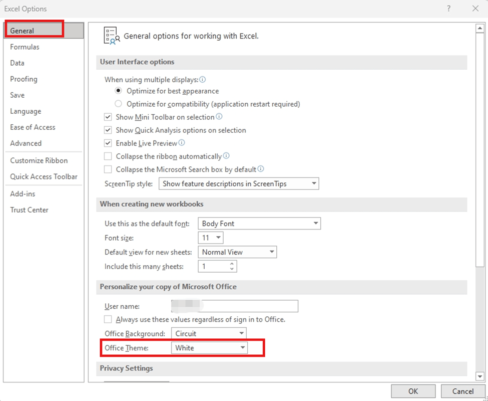 why is Excel defaulting to gray background? get me back to white ...