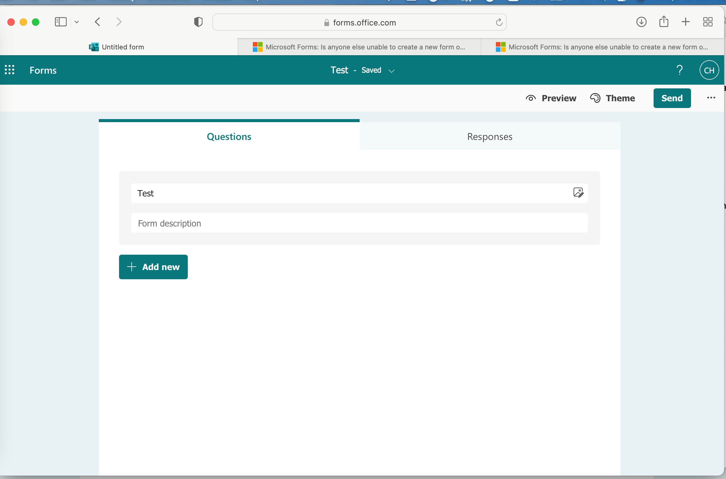 Microsoft Forms: Is anyone else unable to create a new form or quiz ...