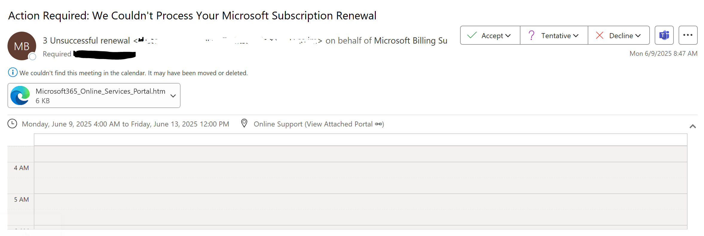Outlook calendar lure