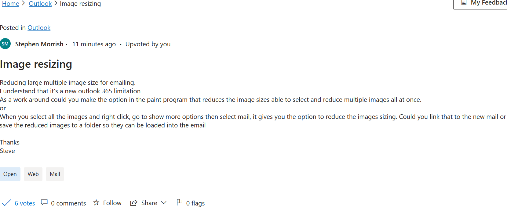 Reduce large images new outlook - Microsoft Q&A