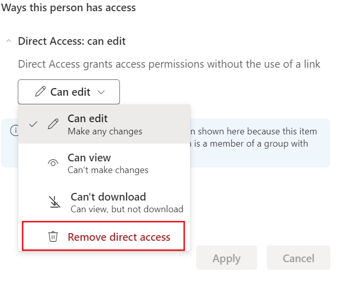 I have given full editing access to a person/employee in OneDive, but ...