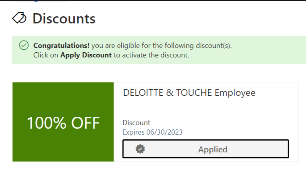 Applied for a discount but still giving an amount to be paid at the ...