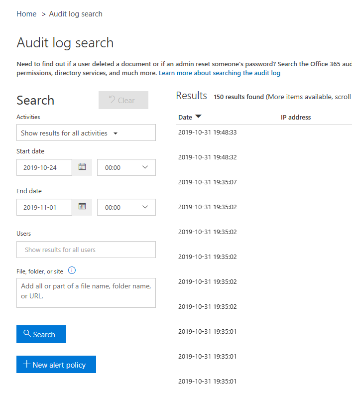 Audit Log Search - Microsoft Q&A