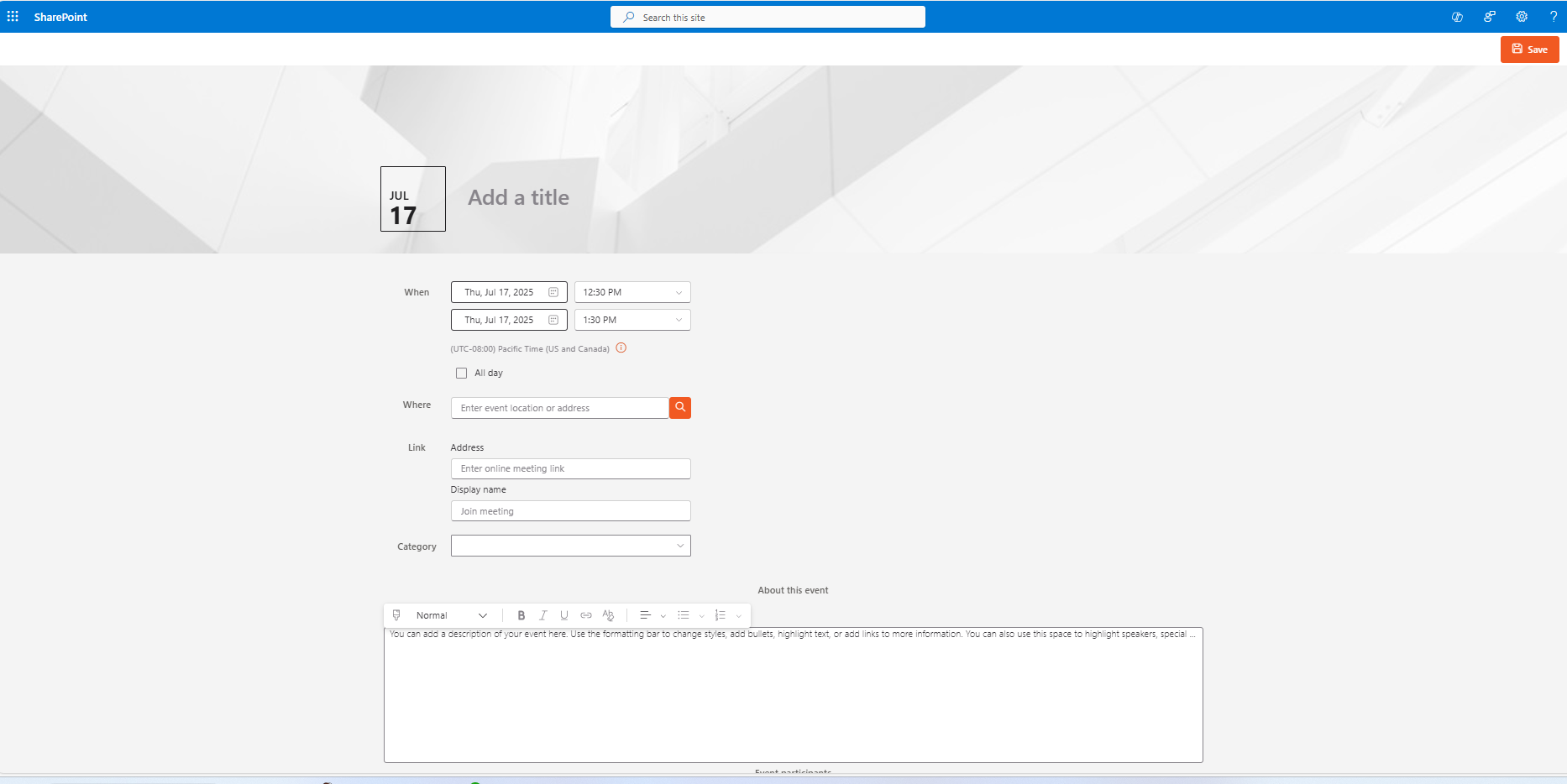 Add image button in events web part missing in gcc high modern ...
