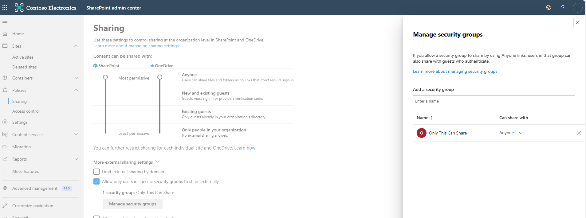 Can I set OneDriveFilesLinkEnabled to true only for a single OneDrive ...