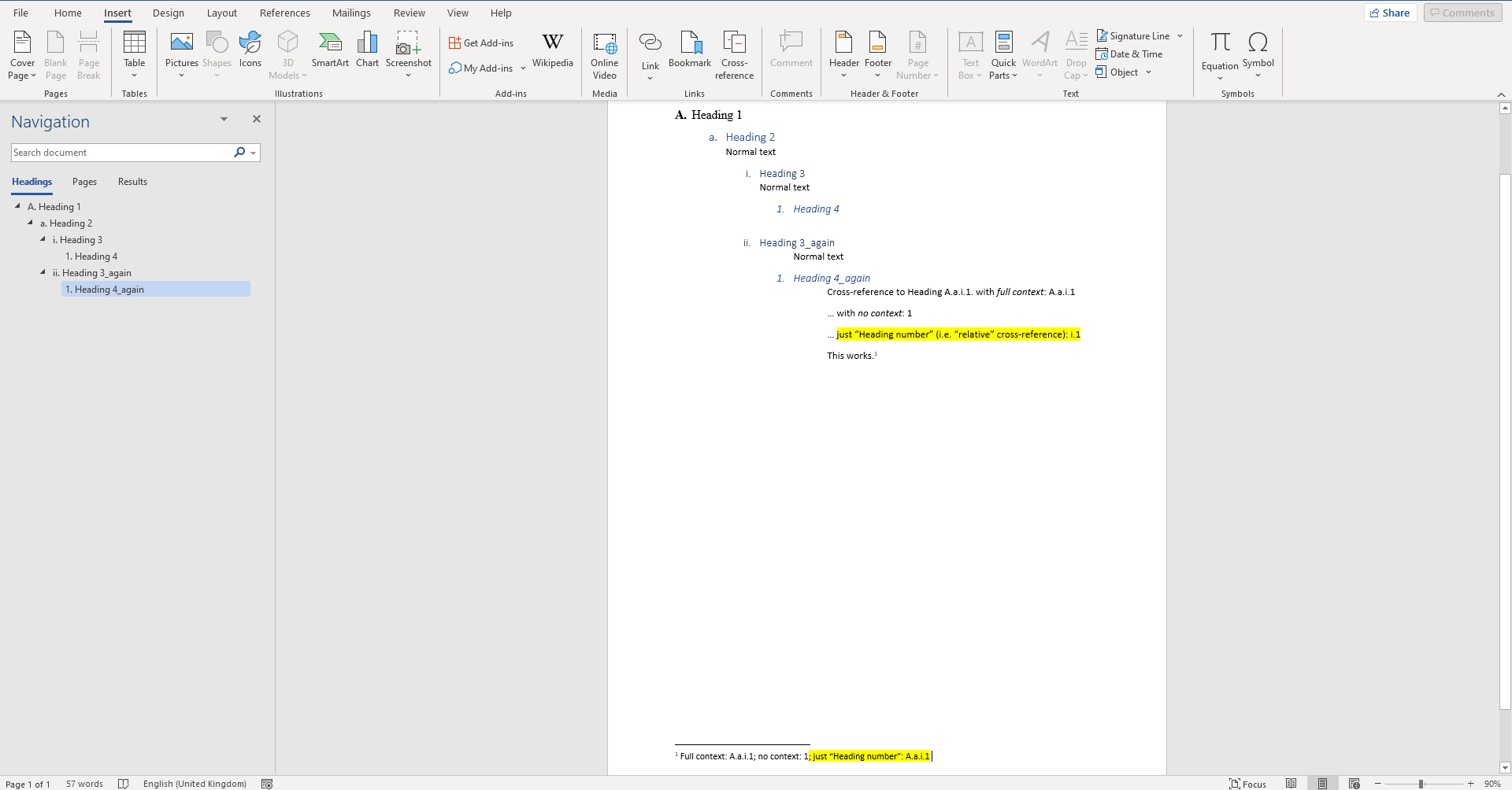 Cross-references in footnotes behave other than in-text; relative cross ...