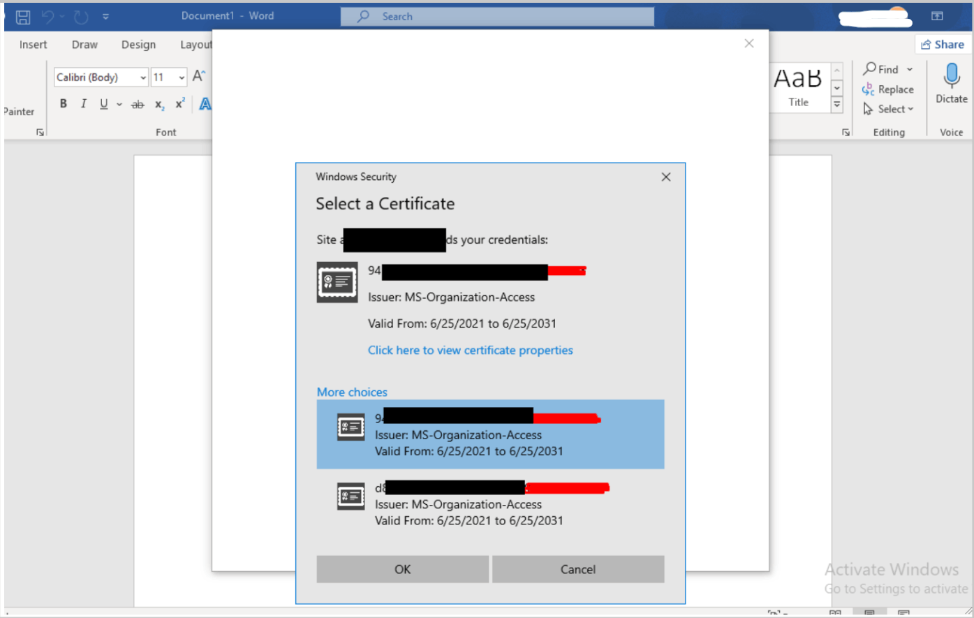 Can not sign in MS 365 because certificate issue - Microsoft Q&A