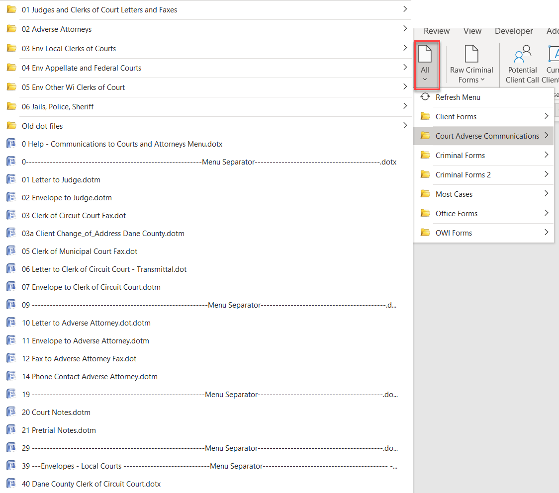 Customizing Ribbon to load Templates - Microsoft Q&A