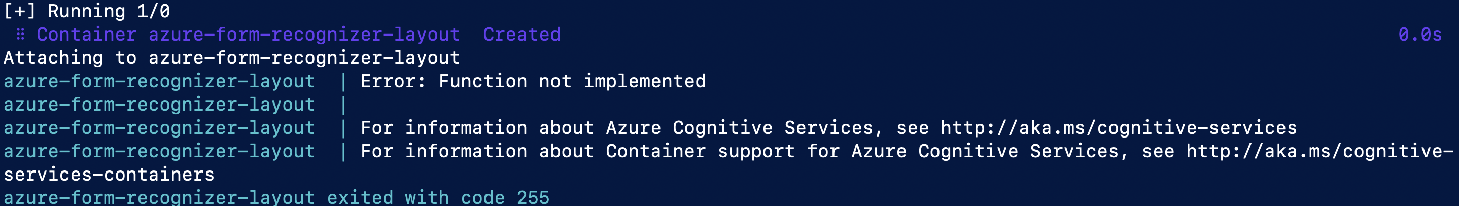 Not able to Start Document AI Container - Microsoft Q&A