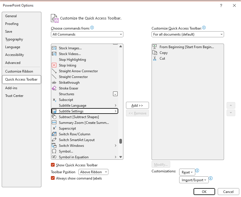 My powerpoint is missing the tool bar 