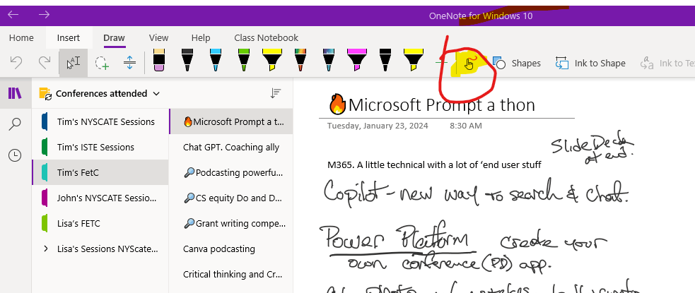 One Note 'Draw with Touch or Mouse' Button is missing sometimes ...