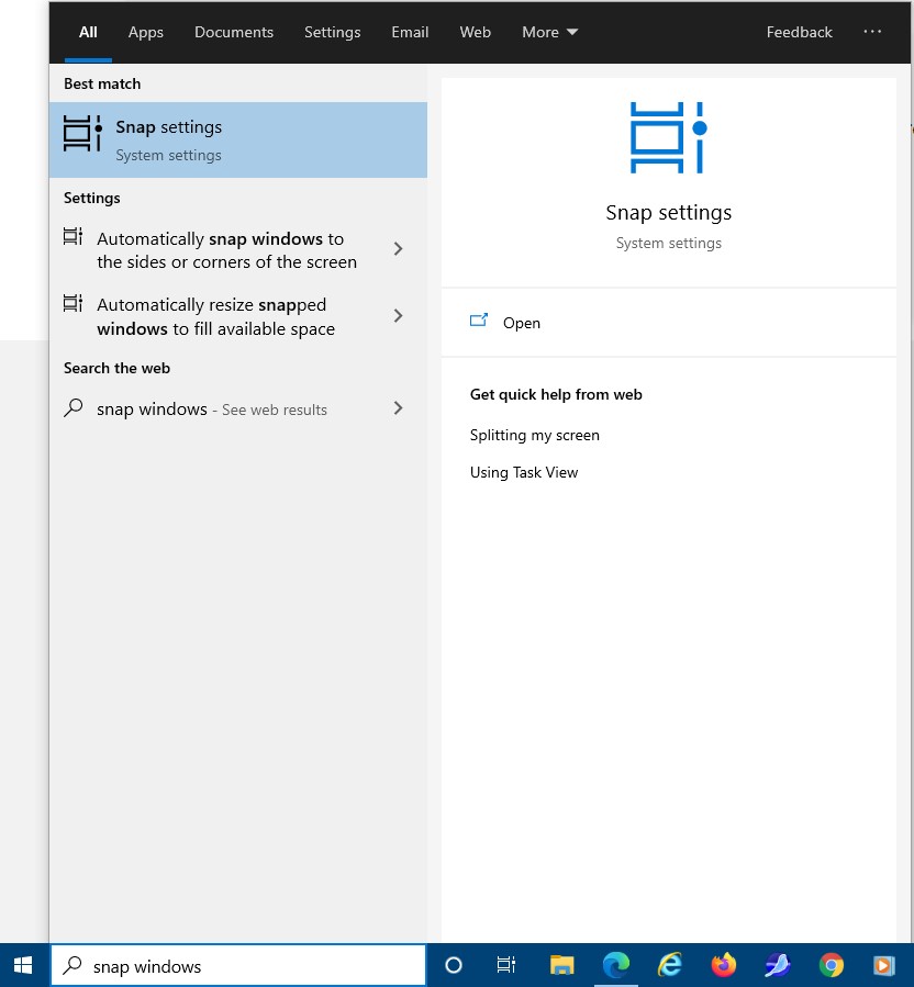 In Windows 10, how do I snap one window left and another window right ...