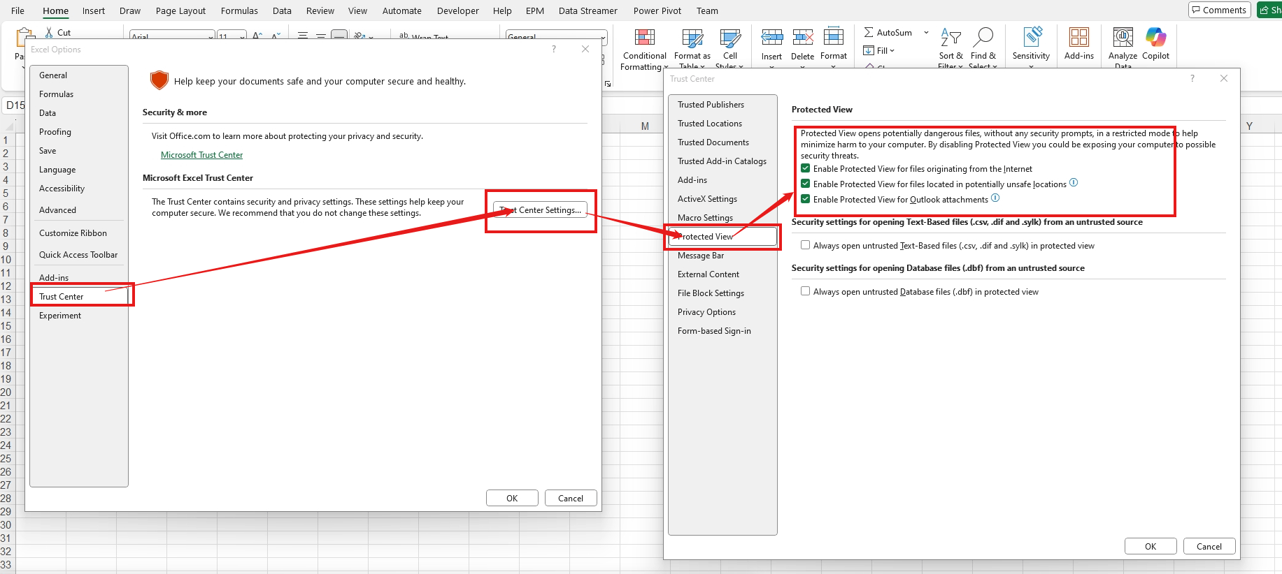 Why Am i getting the mssage "The file could not be opened in protrected ...