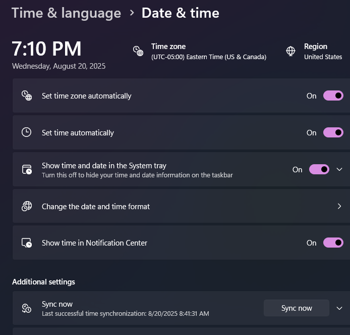 The time will not sync - Microsoft Q&A