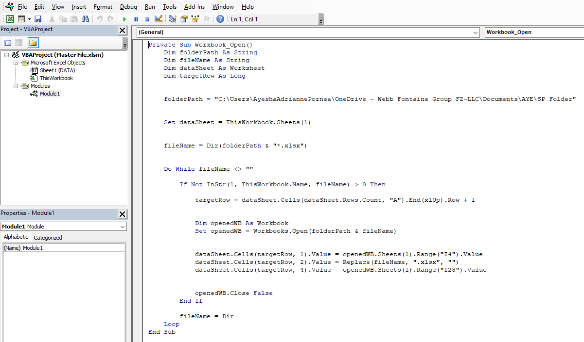 Auto update the master file excel when you save a file on one folder ...