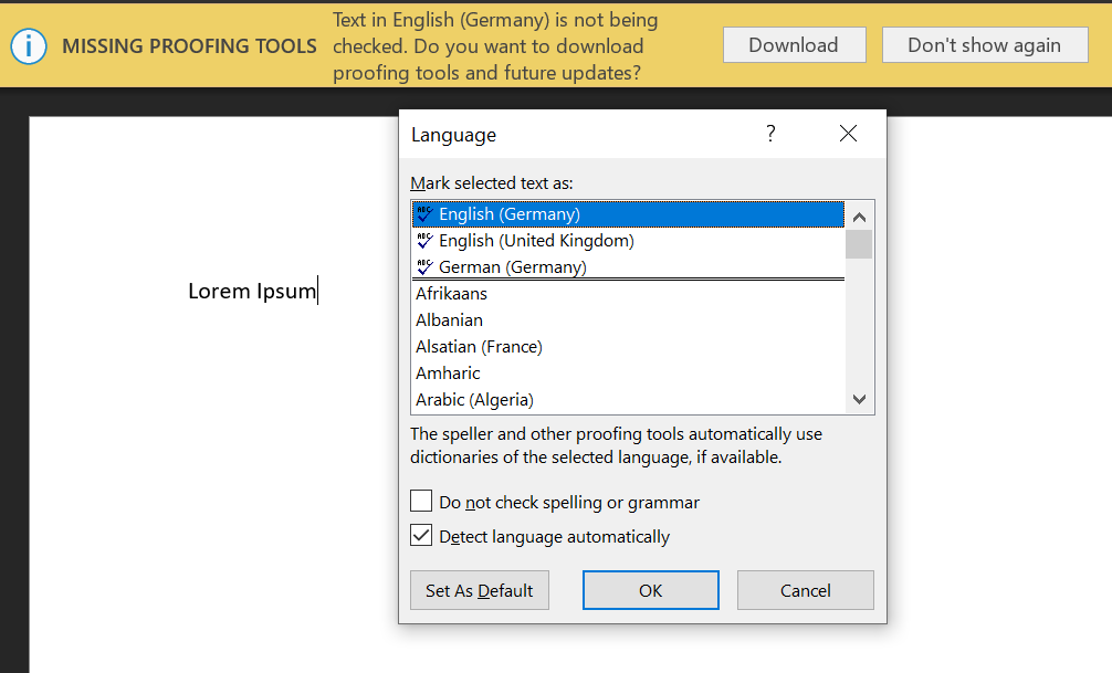 Unable to download/install proofing files - Microsoft Q&A