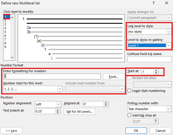 List formating is lost whenever I set the list starting value ...