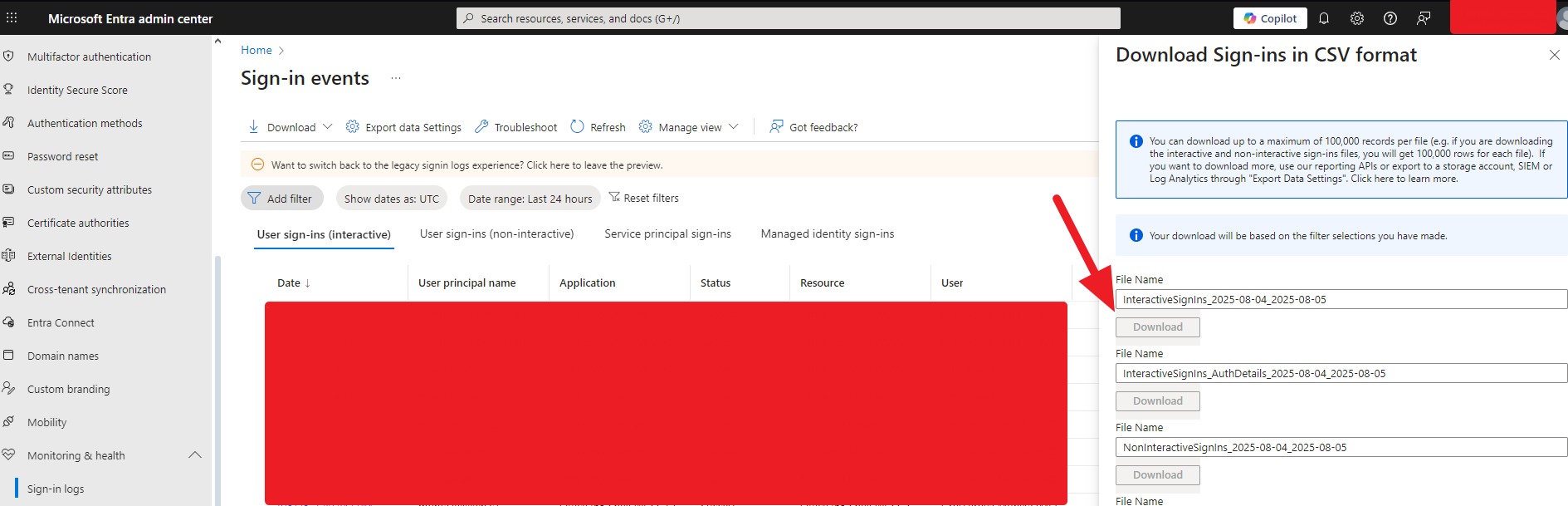 Permissions Required to Download Sign-in Events in Microsoft Entra ...