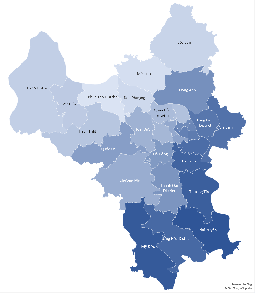 Some district names of Hanoi, Vietnam on Excel map chart dont work ...