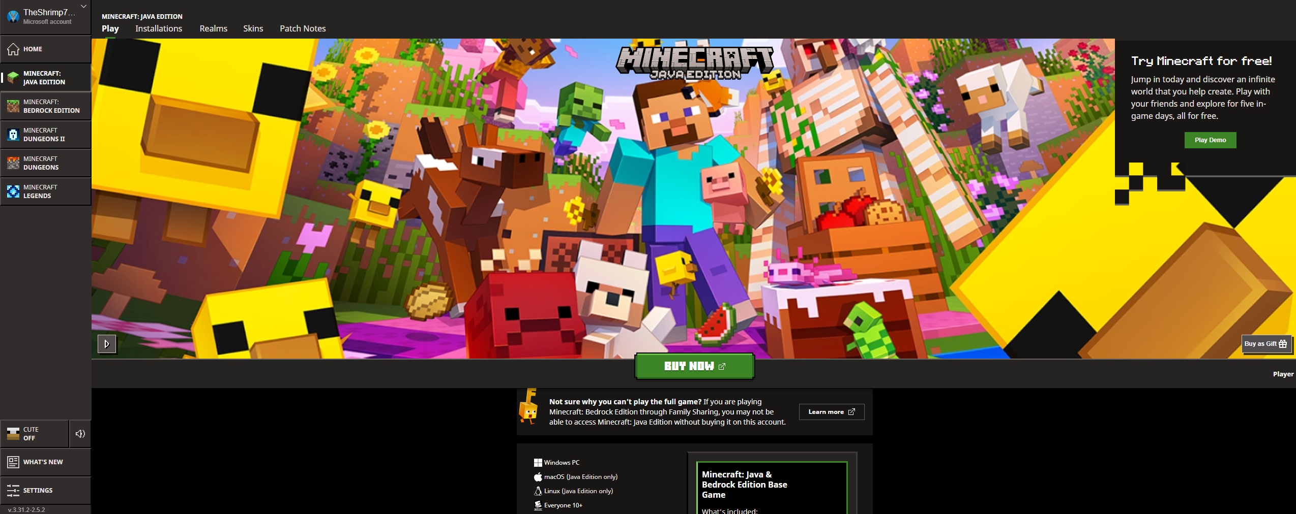 I already own it, but it won't let me play and is asking me to buy it ...
