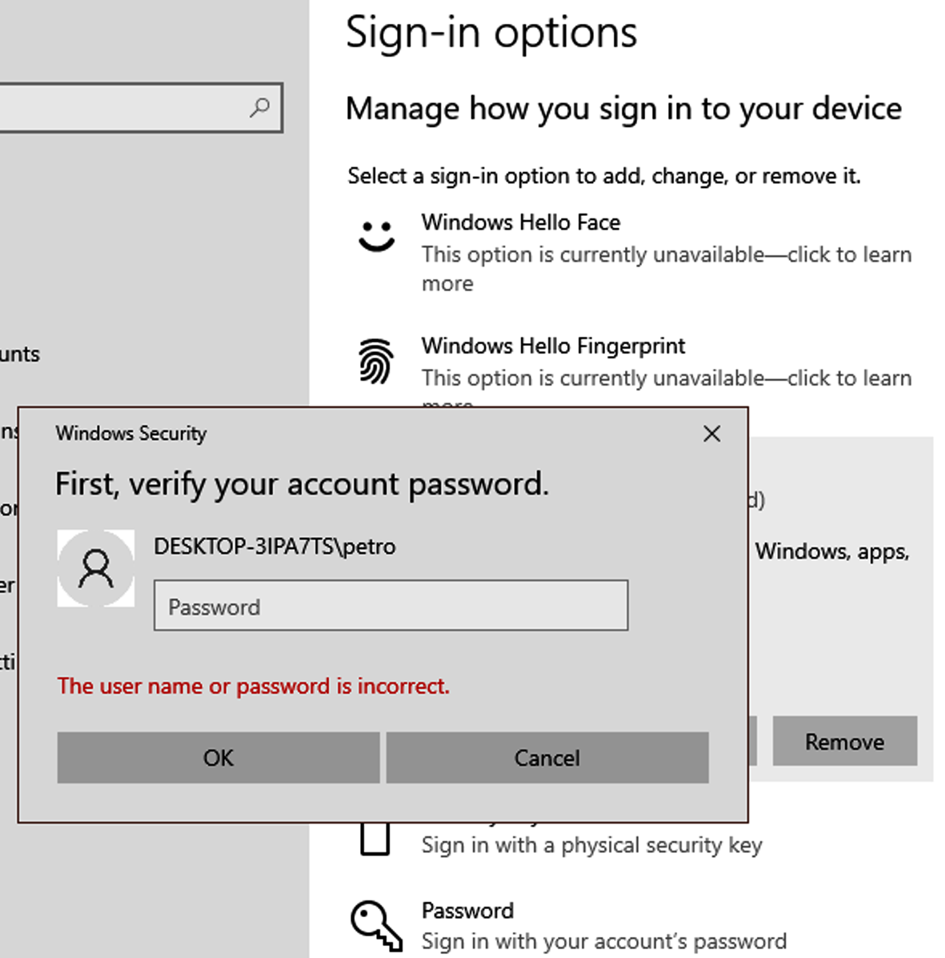 Winows Hello Pin removal - Microsoft Q&A