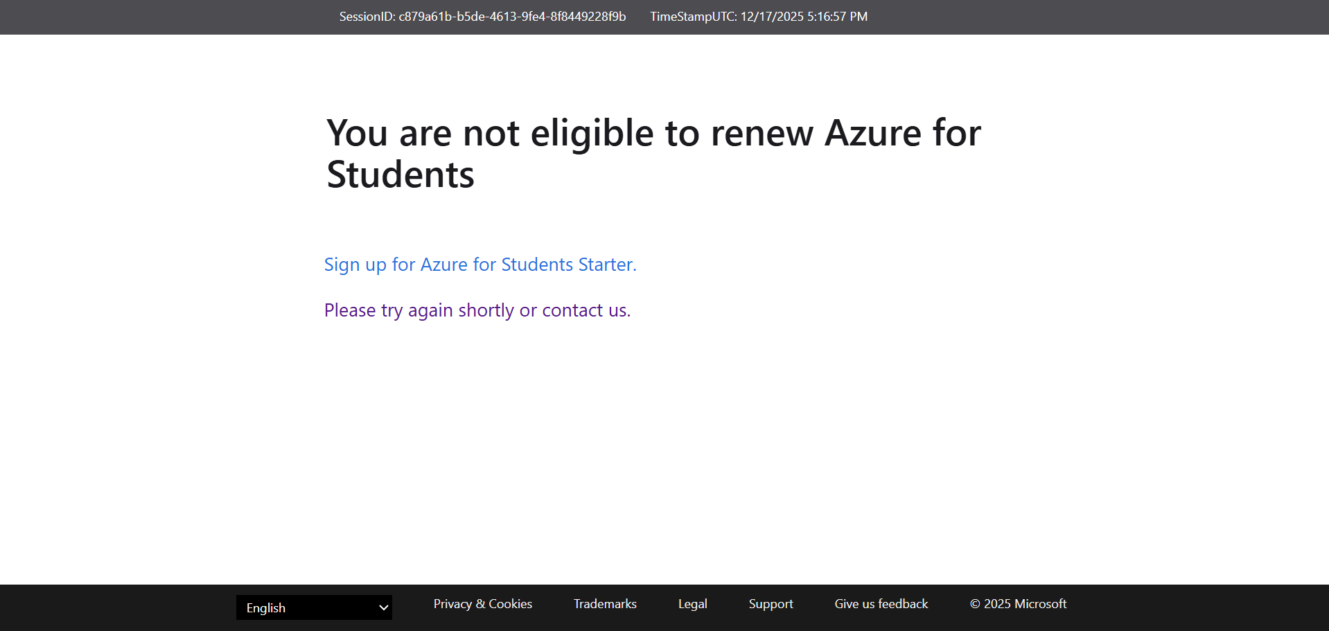 Unable to access my Azure for Students subscription despite having ...