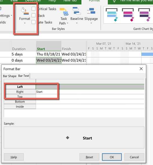 I want to delete dates that are displayed to the right of milestones in ...
