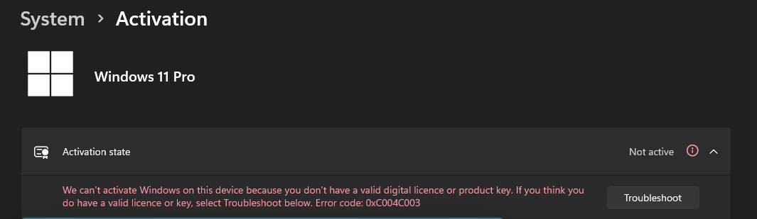 Is there a way I can activate my Windows 11 Pro product key on my PC ...