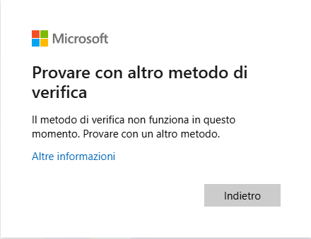 errore con verifica da telefono