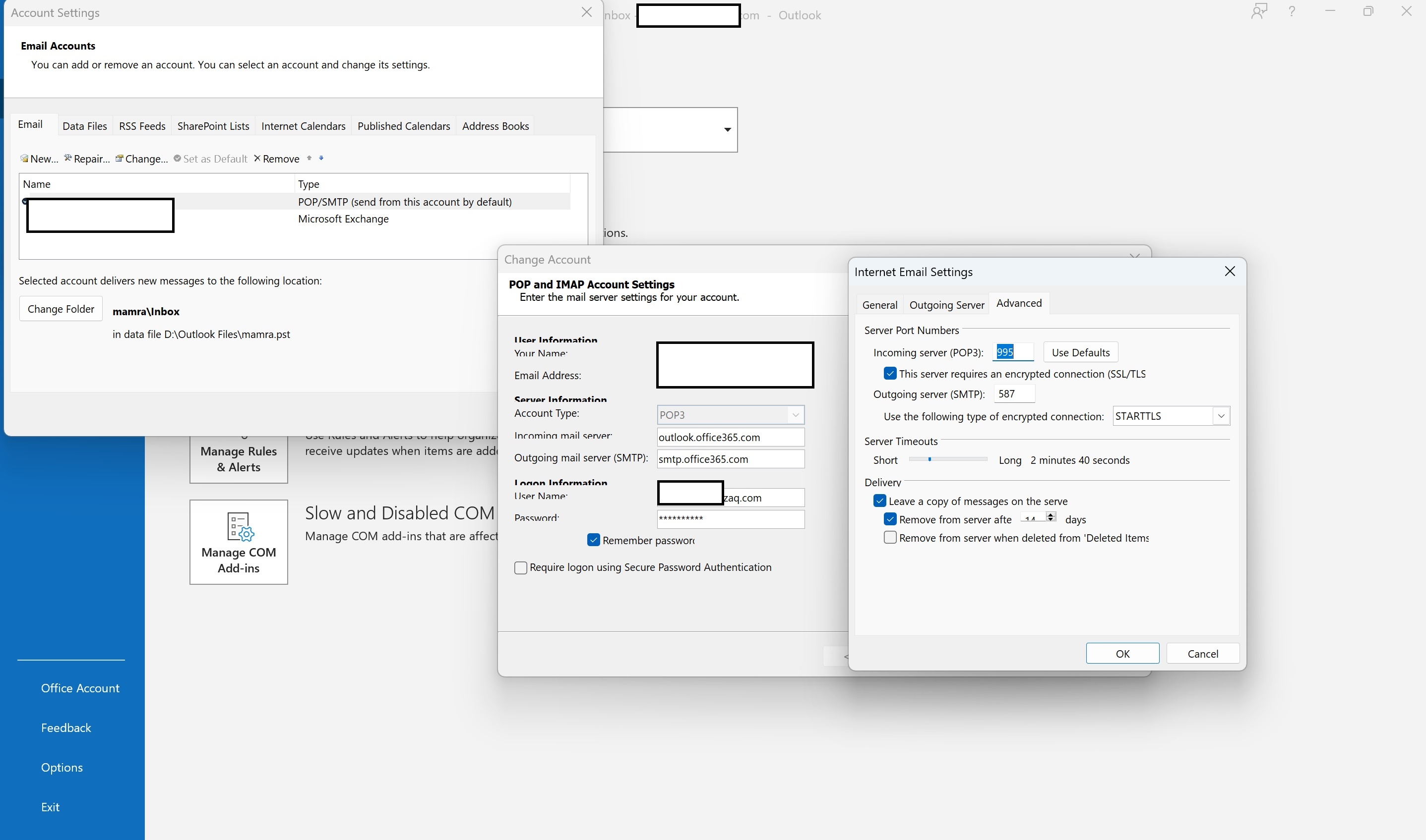 Can't enable POP access to my outlook email account - Microsoft Q&A