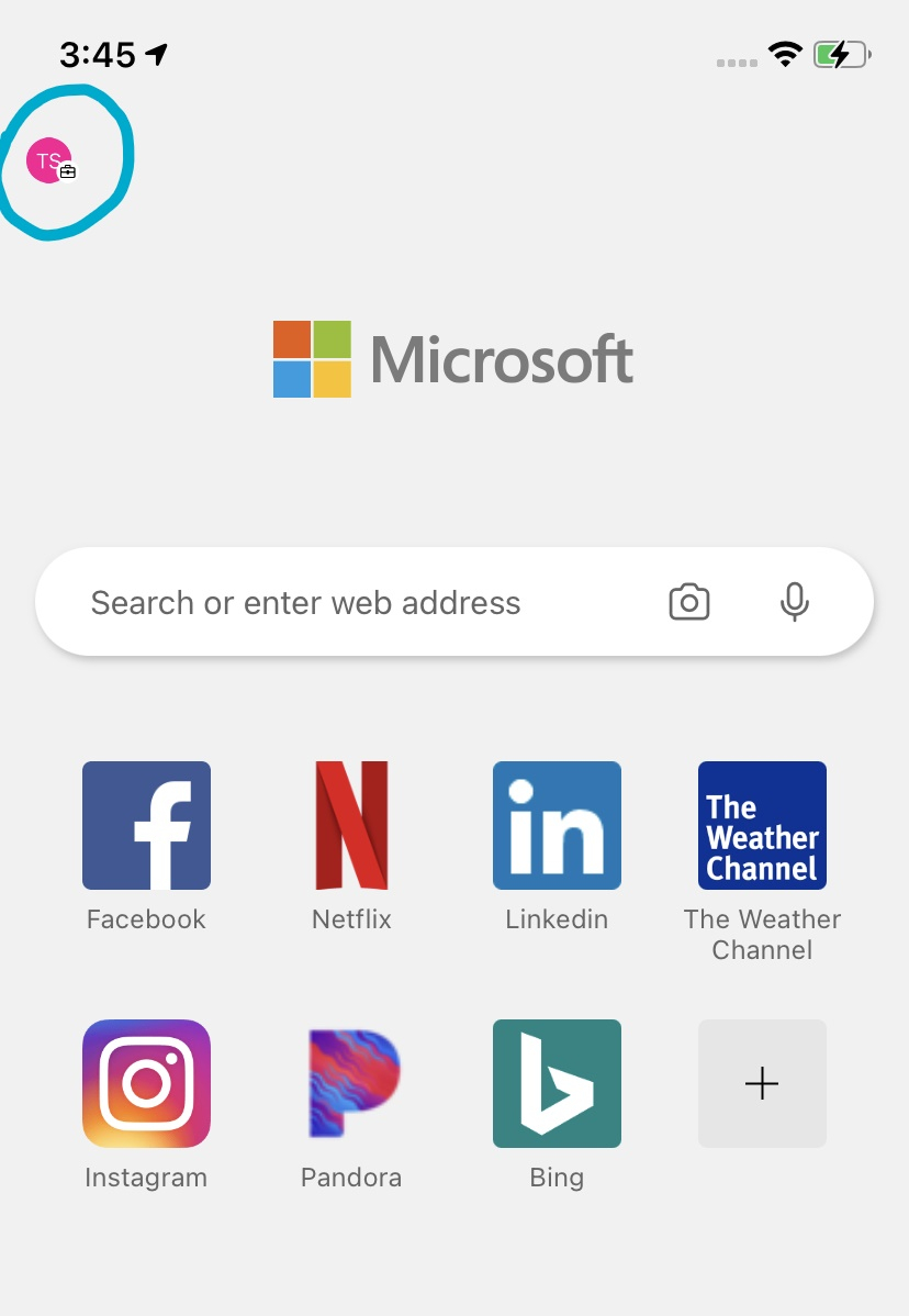 Edge for iOS | Update User Icon Color, Top Right - Microsoft Q&A