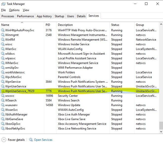 What does the 4 numbers in the Win 10 