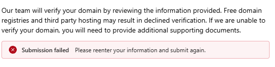 Unable to reverify domain - Microsoft Q&A