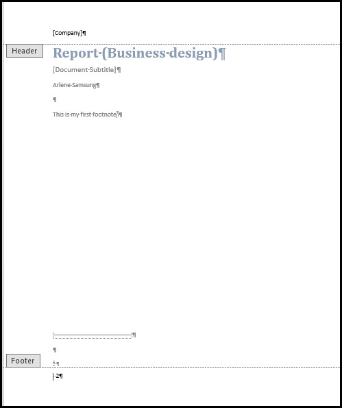 Extra blank line between footnote line and first footnote of Report ...