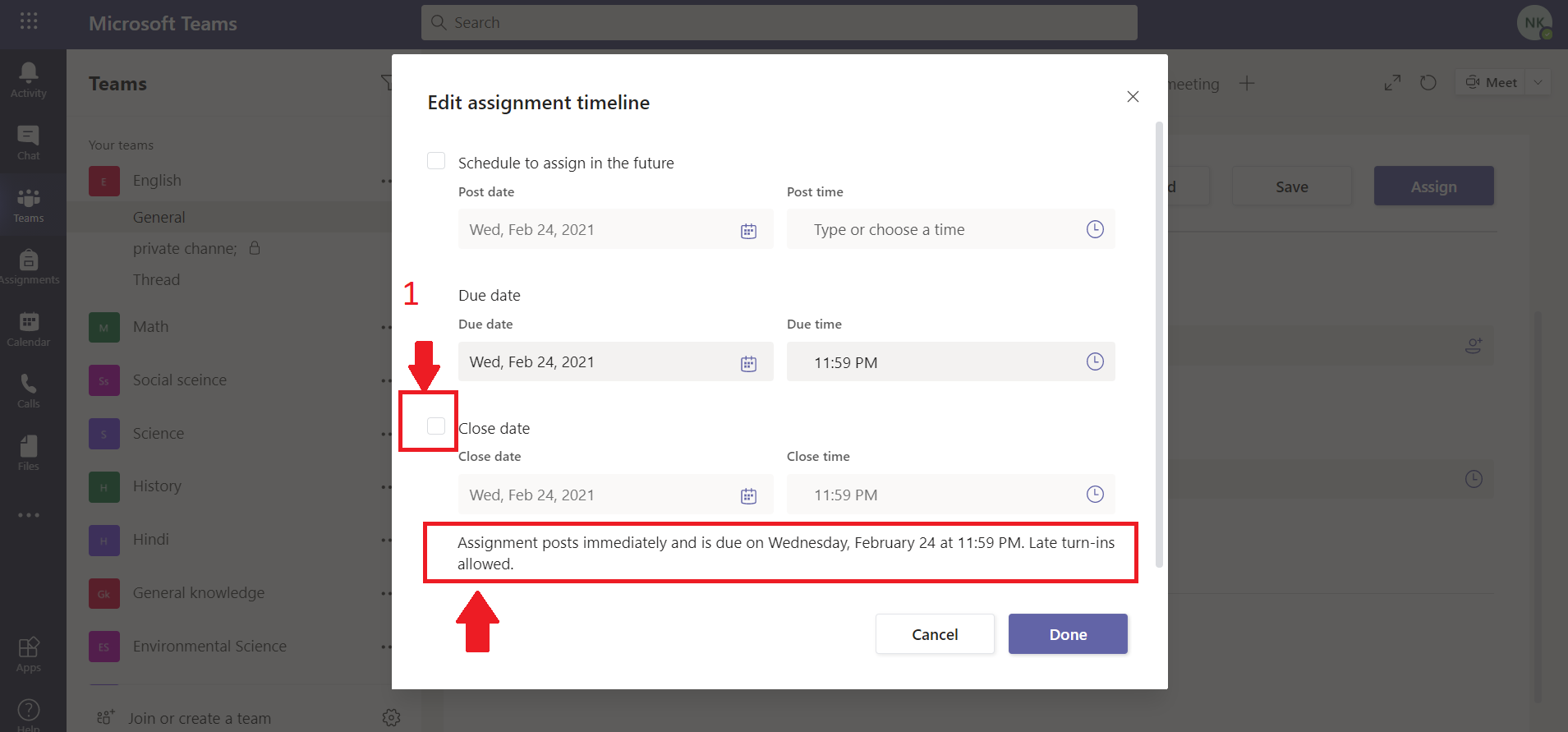 Assignments without due dates - Microsoft Q&A