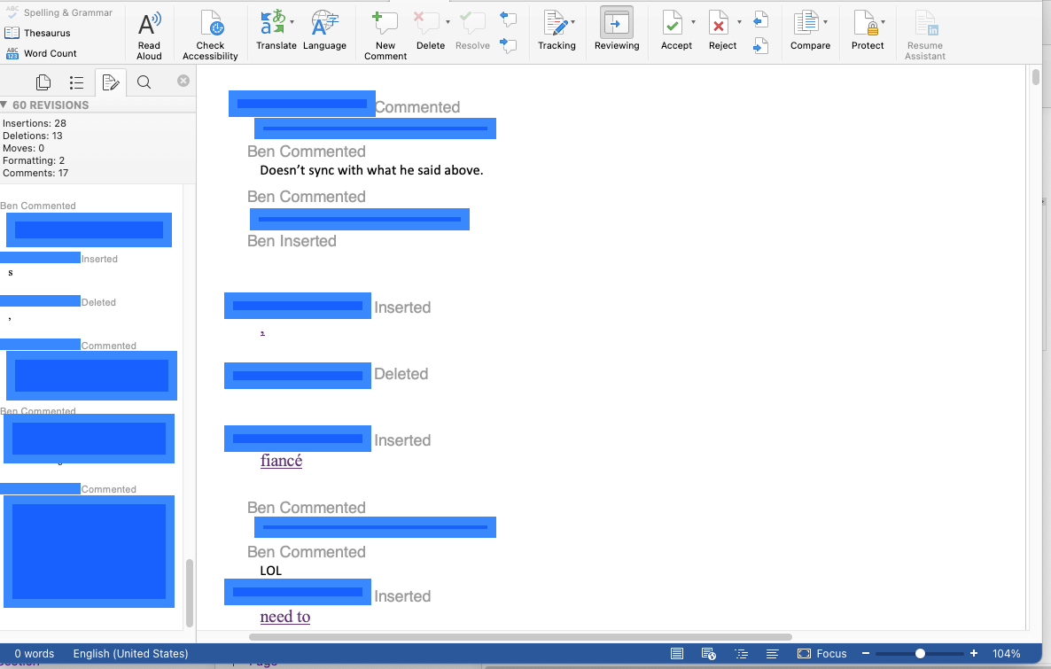 Clicking on a comment in review pane does not take me to location of ...