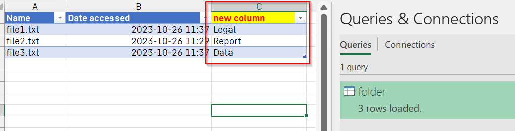 mass update if add new column in the table that import from folder ...