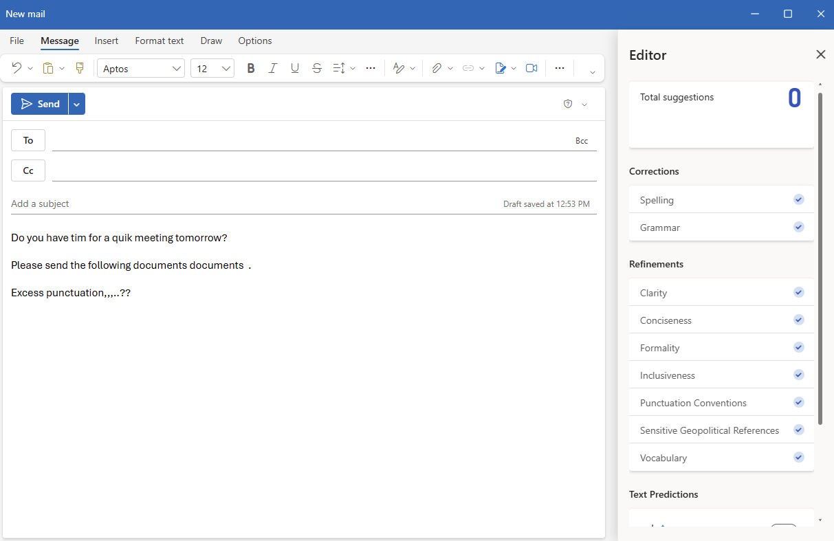 New Outlook Spell Editor Not Woring - Microsoft Q&A