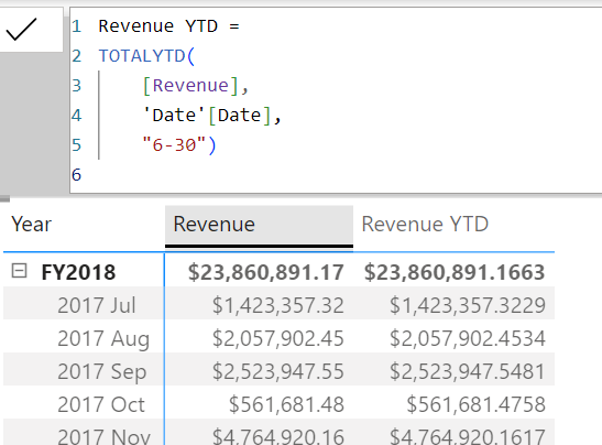 DAX Formula and resulting column in visual