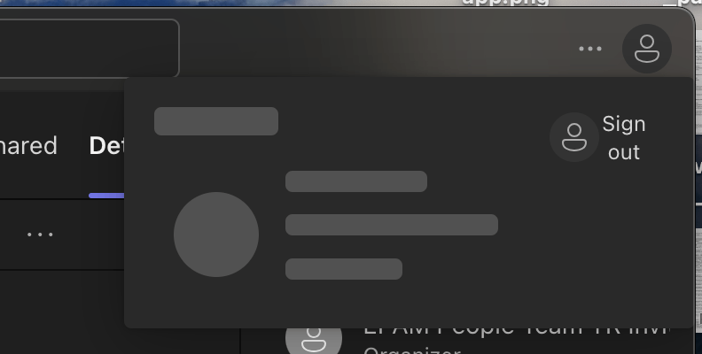 After reinstall teams I'm unable to switch organization and if I close ...