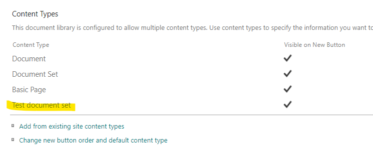 New document set option not showing in subfolders of library ...