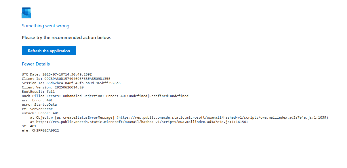 Why is Outlook not loading after Updates yesterday, 9 Jul 2025 ...