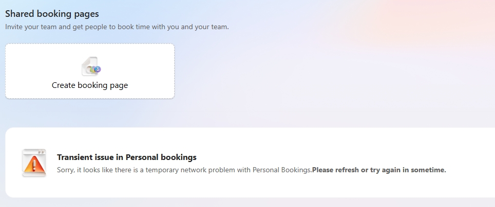 Bookings Page Not Loading / Not Working - Microsoft Q&A